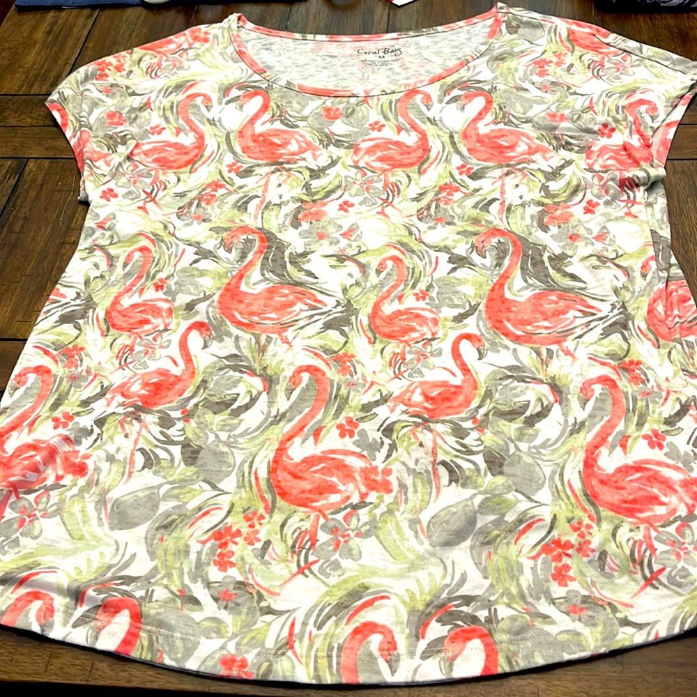 Coral bay flamingo design tshirt